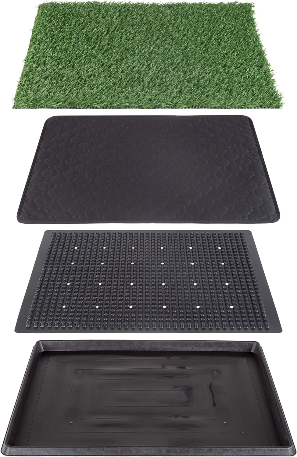 Artificial Grass Puppy Pee Pad for Dogs and Small Pets - 20X25 Reusable 4-Layer Training Potty Pad with Tray - Dog Housebreaking Supplies by